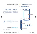 Alcatel ONE TOUCH 4007A Quick Start Manual предпросмотр