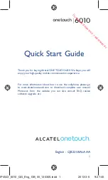 Alcatel ONE TOUCH 6010 Quick Start Manual preview