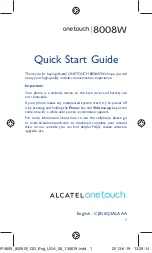 Preview for 1 page of Alcatel One Touch 8008W Quick Start Manual