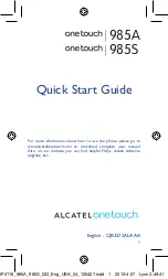 Preview for 1 page of Alcatel one touch 985A Quick Start Manual