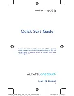 Alcatel One Touch 997D Ultra Quick Start Manual preview
