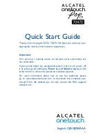 Alcatel one touch Pop C9 7047D Quick Start Manual preview