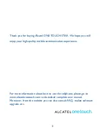 Предварительный просмотр 2 страницы Alcatel one touch star User Manual