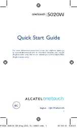 Предварительный просмотр 1 страницы Alcatel ONETOUCH 5020W Quick Start Manual