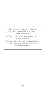 Preview for 16 page of Alcatel Onetouch Pixi 3 Safety Information Manual