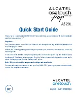 Alcatel onetouch Pop A520L Nova LTE Quick Start Manual preview