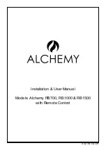 Предварительный просмотр 1 страницы alchemy Alchemy RB1000 Installation & User Manual