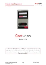 Alcolizer Centurion Quantum User Manual предпросмотр