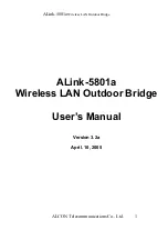 Предварительный просмотр 1 страницы ALCON ALink-5801a User Manual