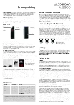 Preview for 1 page of Alcoscan ACE EASY AL5500 User Manual