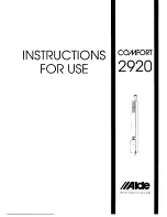 Alde Comfort 2920 Instructions For Use Manual preview