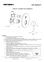 Предварительный просмотр 1 страницы ALDER TAPWARE Vito Bertoni Series Manual