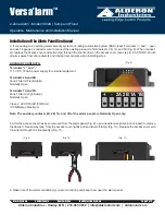 Предварительный просмотр 3 страницы Alderon Industries Versa'larm VA02A Operation, Maintenance And Installation Manual