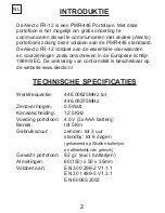 Preview for 2 page of Alecto FR-12 User Manual