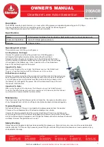 Preview for 1 page of Alemlube 200ACB Owner'S Manual