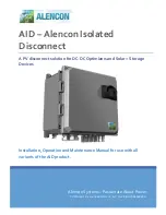 Preview for 1 page of ALENCON AID 1000 Installation, Operation And Maintenance Manual