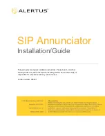 ALERTUS SIP Annunciator Installation Manual preview