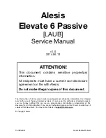 Preview for 1 page of Alesis Elevate 6 Passive Service Manual