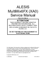 Предварительный просмотр 1 страницы Alesis MultiMix6FX Service Manual