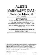 Alesis MultiMix8FX XA1 Service Manual предпросмотр