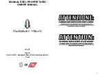 Preview for 1 page of Alessandro Marchi 335 ST Owner'S Manual