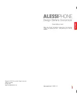 Предварительный просмотр 1 страницы Alessi ALESSIPHONE User Manual