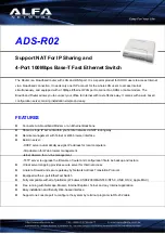 Предварительный просмотр 1 страницы Alfa Network ADS-R02 Specifications