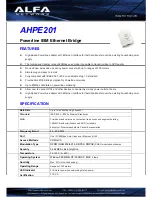 Предварительный просмотр 1 страницы Alfa Network AHPE201 Specifications