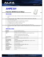 Предварительный просмотр 1 страницы Alfa Network AHPE301 Specifications