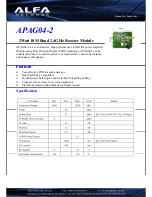 Alfa Network APAG04-2 Specifications предпросмотр