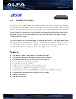 Предварительный просмотр 1 страницы Alfa Network APS08 Specifications