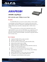 Alfa Network AWAP608H Specifications preview