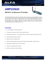 Preview for 1 page of Alfa Network AWPCI36TH Specifications