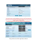 Предварительный просмотр 8 страницы Alfa Network WiFi CampPro Kit Setup Manual