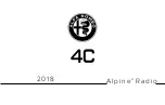 Preview for 1 page of Alfa Romeo 4C Alpine Radio 2018 Manual