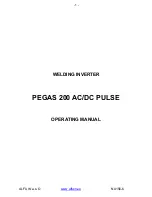 Alfain PEGAS 200 Operating Manual preview