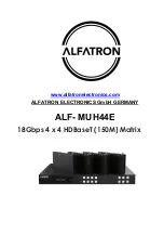 Preview for 1 page of ALFAtron ALF- MUH44E Manual