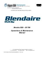 Preview for 1 page of Algas SDI Blendaire B1700 Operation & Maintenance Manual