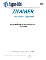 Preview for 1 page of Algas SDI ZIMMER Operation & Maintenance Manual