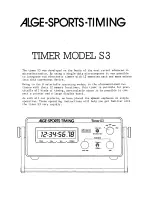 Alge-Sports-Timing Timer S3 Instruction Manual preview