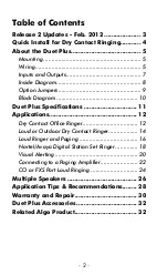 Preview for 2 page of Algo 1825 Duet Plus Installation Manual