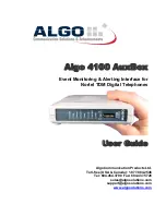 Preview for 1 page of Algo 4100 AuxBox User Manual