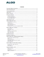 Preview for 2 page of Algo 8128 Installation/Configuration Manual