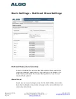 Preview for 18 page of Algo 8128 Installation/Configuration Manual