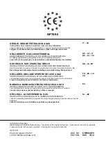 Preview for 1 page of ALI NG74EP Instructions For Installation, Operation And Maintenance