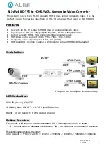 Предварительный просмотр 1 страницы ALIBI ALI-AV4 Quick Start Manual