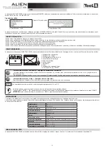 Preview for 2 page of Alien TRUE COLOR XXL Manual