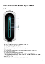 Предварительный просмотр 7 страницы Alienware Aurora Ryzen Edition D23M Setup And Specifications