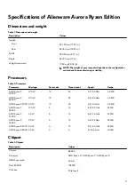 Предварительный просмотр 11 страницы Alienware Aurora Ryzen Edition D23M Setup And Specifications