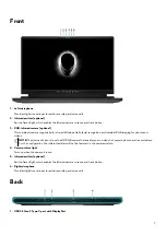 Предварительный просмотр 7 страницы Alienware m15 Ryzen Edition R5 Setup And Specifications